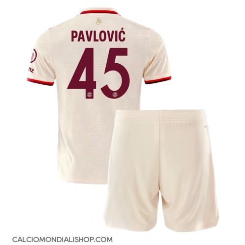 Maglie da calcio Bayern Munich Aleksandar Pavlovic #45 Terza Maglia Bambino 2024-25 Manica Corta (+ Pantaloni corti)